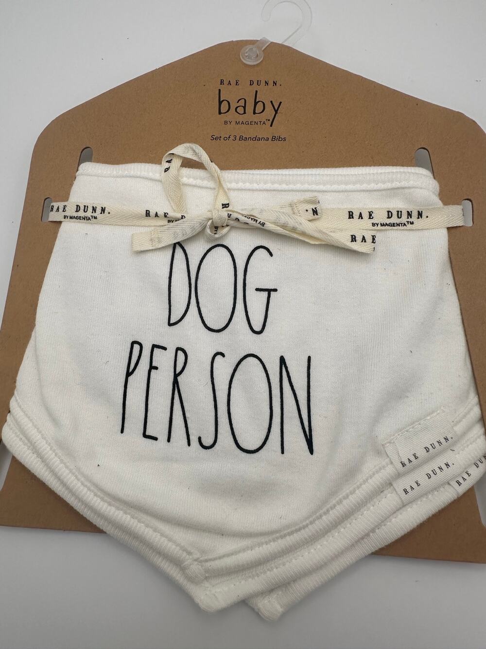 RAE DUNN Baby Bandana Bibs 3 Pack Dog Person O/S NWT